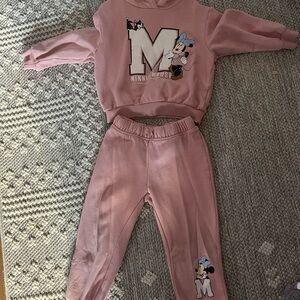 GAP Pink Minnie Mouse Sweatshirt & Jogger Set